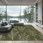 Green Herbal Bundles Botanical Wall Art Rug