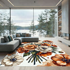 Amber and Cream Floral Bouquet Rug