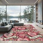 Valentine Hearts Candy Cupid Ribbon Theme Rug