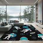 Astronauts Floating Among Planets And Stars Rug