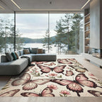 Blush Pink Butterfly Garden Meadow Rug