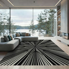 Monochromatic Sunburst Geometric Star Rug
