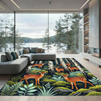 Whimsical Woodland Fawn Birch Forest Rug