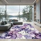 Ethereal Violet Watercolor Ink Blot Rug