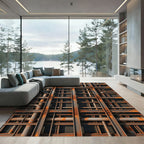 Industrial Rusted Metal Grate Rug