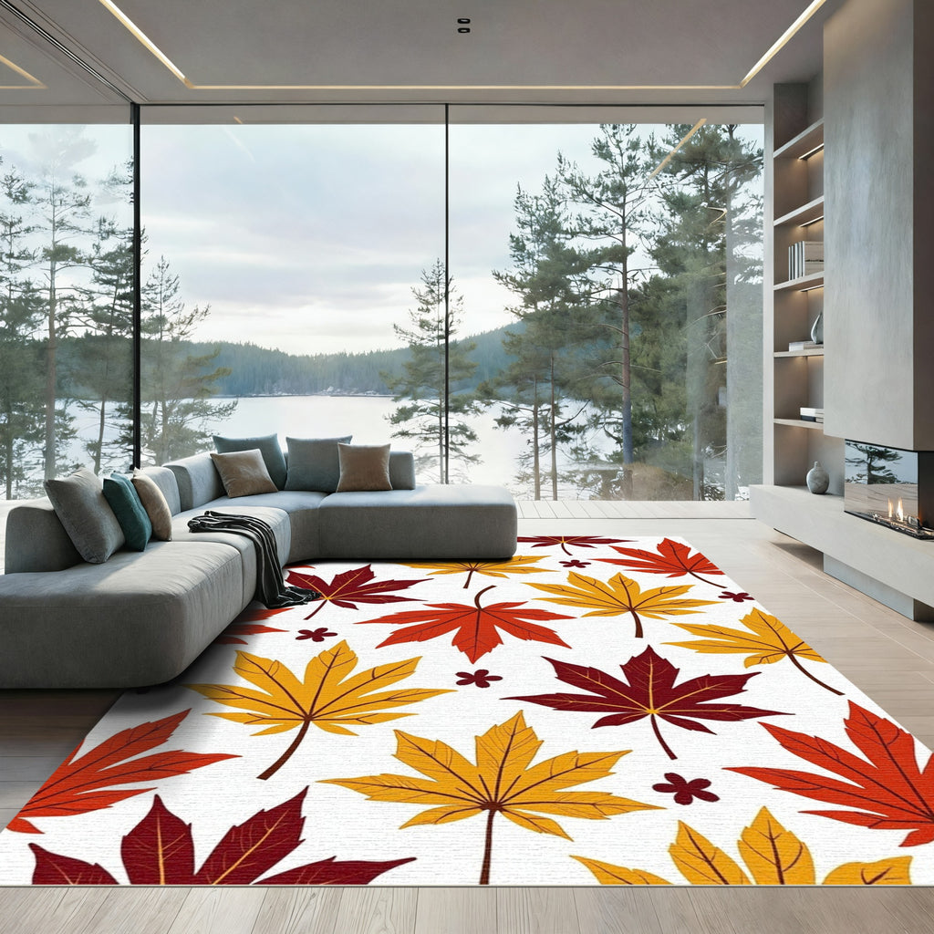 Autumn Maple Leaf Falling Pattern Rug