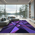 Geometric Violet Abstract Shattered Prism Rug