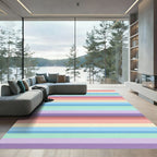 Multi-Color Pastel Horizontal Stripe Rug
