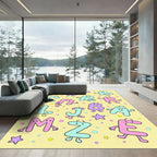 Playful Alphabet Characters Confetti Design Rug