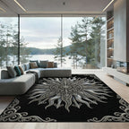 Ornate Silver Sunburst Filigree Rug