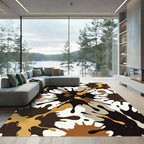 Abstract Earth Tone Ink Splatter Rug
