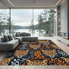 Bold Orange Leopard Graphic Wildlife Rug