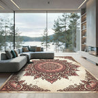 Vintage Rose Gold Ornate Filigree Medallion Rug