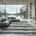Distressed Coastal Horizon Line Design Rug