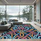 Intricate Nautical Rope Knot Trellis Rug