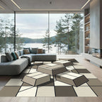 Geometric Cubes In Neutral Tones Rug