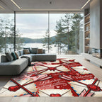 Crimson Arrows Crossing Love Letters Rug