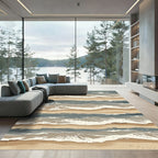 Coastal Wave Horizon Abstract Rug