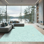 Seafoam Script Floral Whimsical Rug