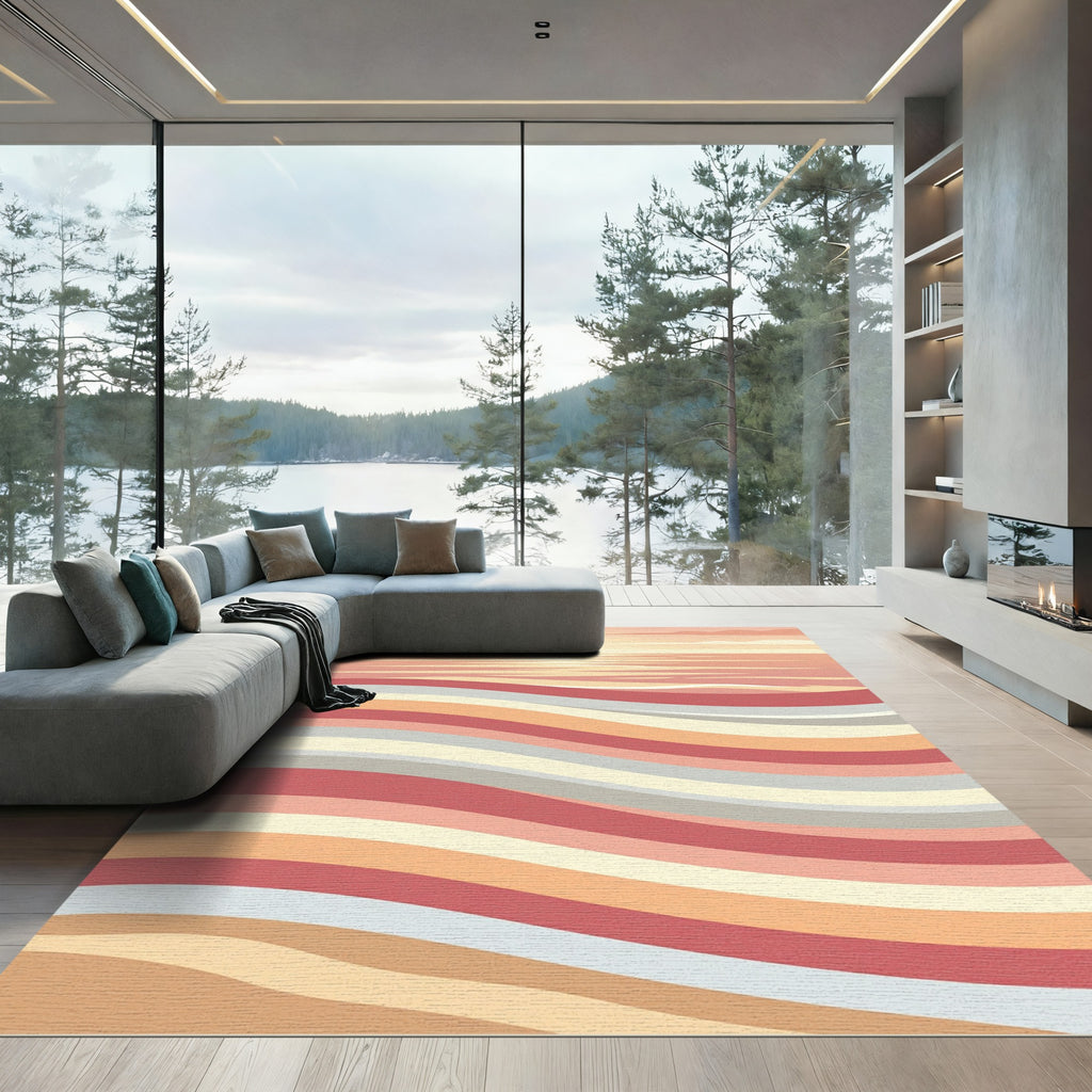 Sunset Serene Wave Colorblock Rug