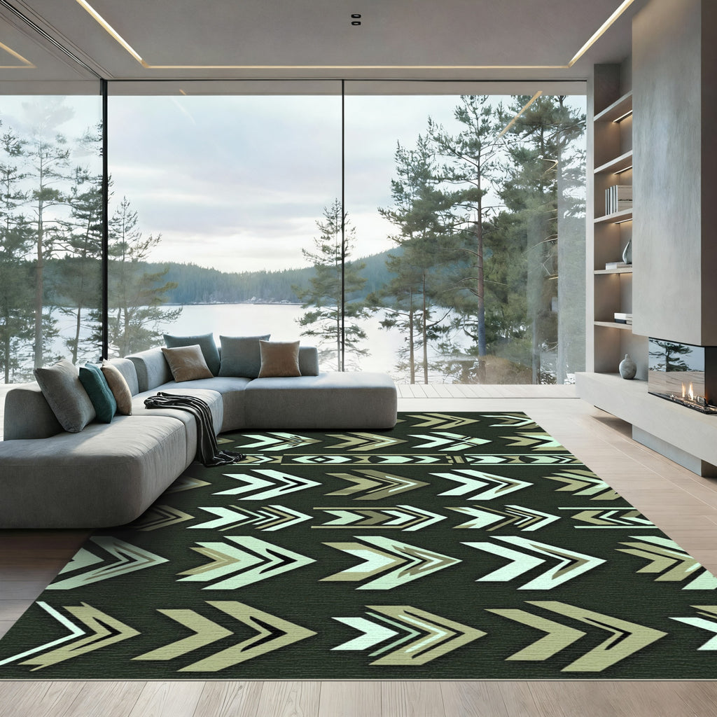 Geometric Arrow Array Khaki Rug