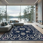 Deep Navy Celestial Orb Folklore Rug
