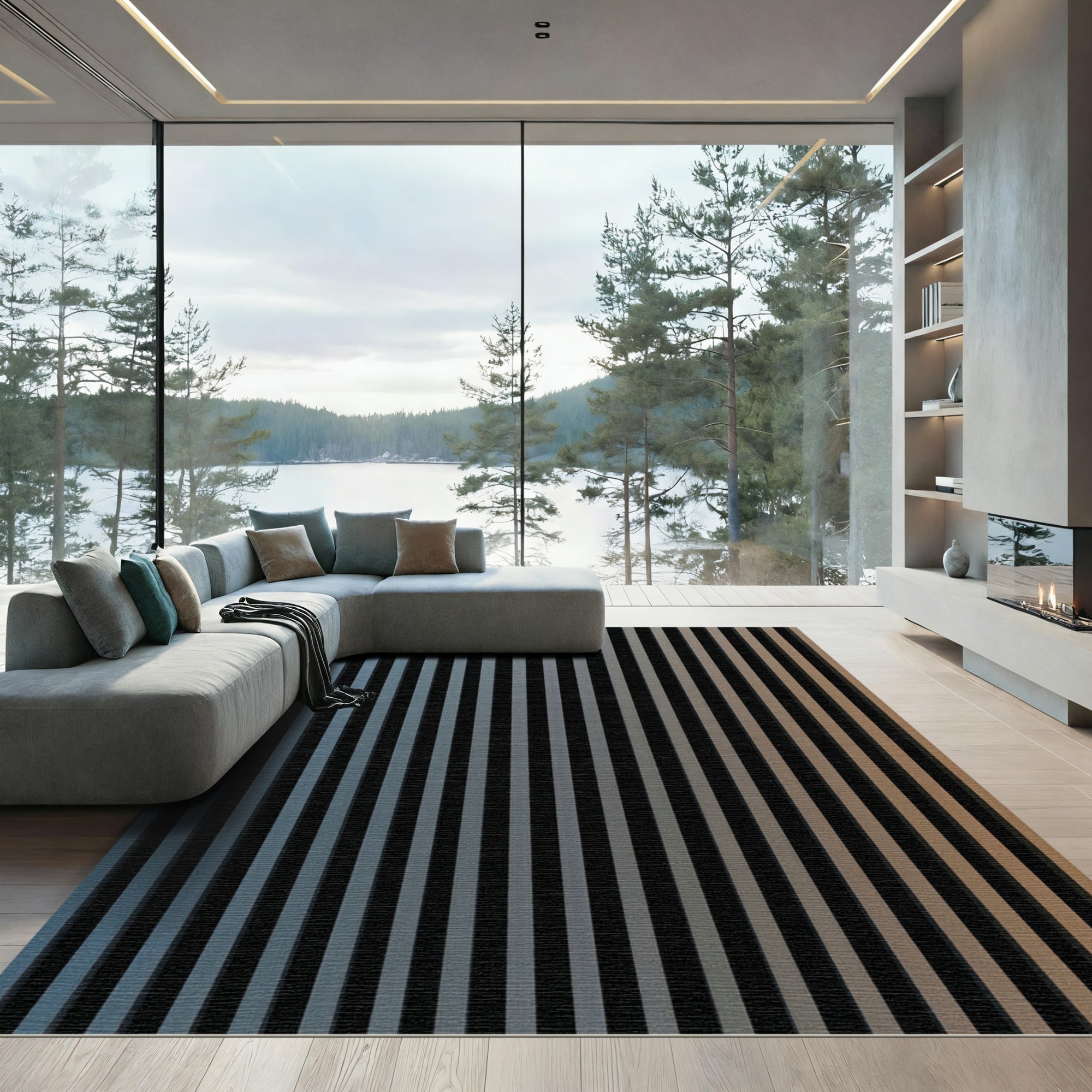 Gradient Vertical Stripe Rug