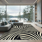 Modern Black White Zebra Stripes Rug
