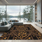 Wooden Lattice Gold Leaf Climbing Vine Rug