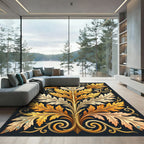Gilded Golden Acanthus Leaf Scroll Rug