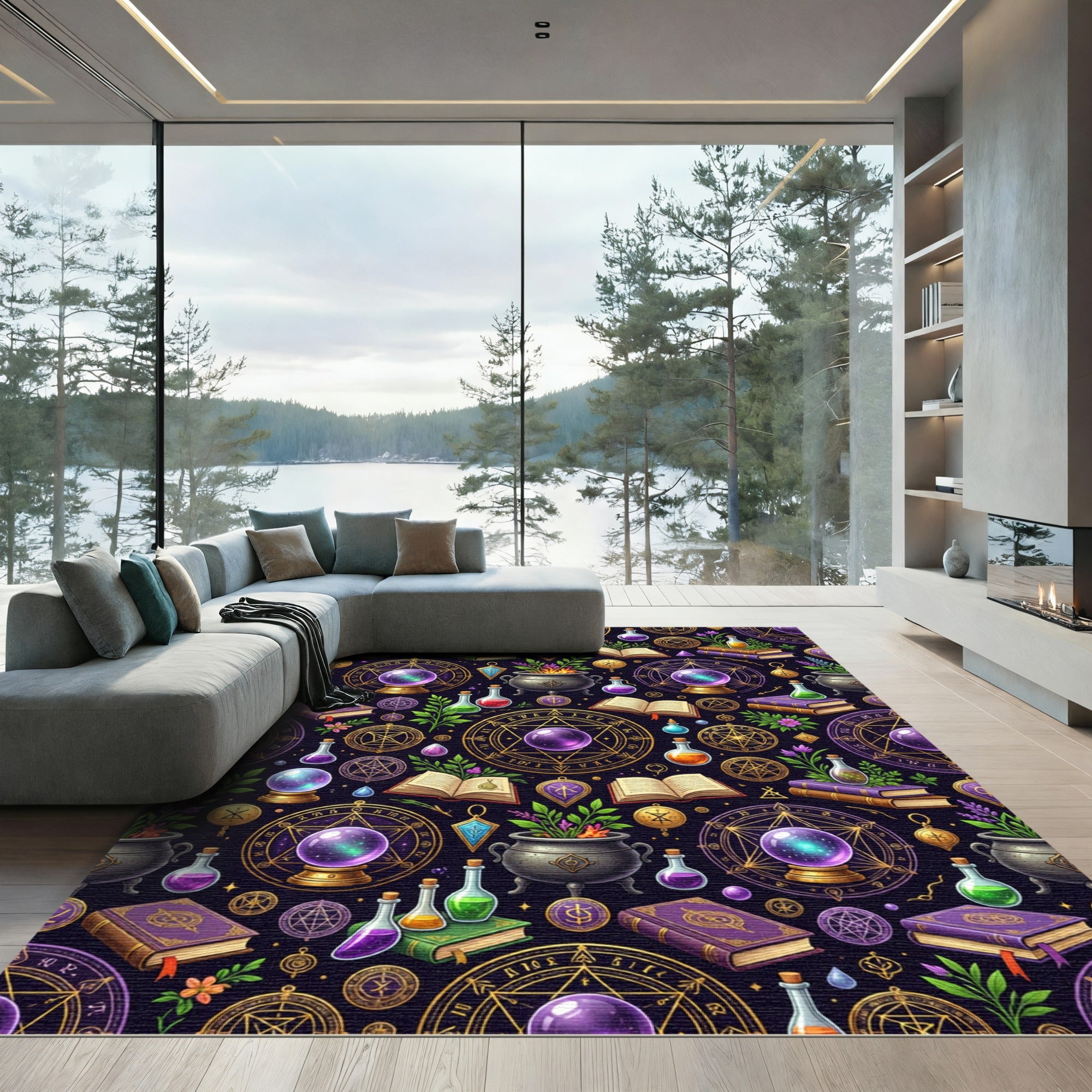 Mystical Crystal Ball Witchcraft Occult Rug