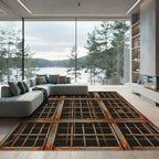 Rusty Metal Cage Grid Repeats Rug