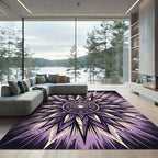 Radiant Purple Star Burst Geometric Rug