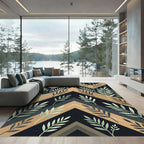 Modern Chevron Leaf Forest Floor Rug
