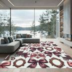 Vintage Mauve Bow and Pram Illustration Rug