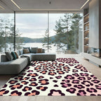 Blush Pink Abstract Leopard Spot Rug