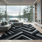 Monochromatic Slate Herringbone Weave Rug