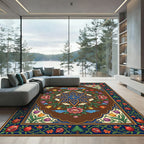 Floral Eight Point Star Pomegranate Medallion Rug