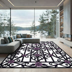 Purple Gothic Iron Rose Trellis Rug