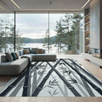 Monochrome Bamboo Forest Grove Rug