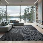 Geometric Silver Perforated Tessellations Rug