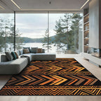 Bold Amber Geometric African Arrow Rug