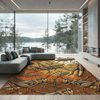 Vintage Amber Grasshopper Meadow Illustration Rug