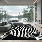 Bold Monochrome Zebra Animal Stripe Rug