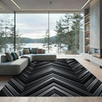 Modern Metallic Charcoal Chevron Zenith Rug