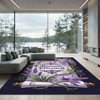Lavender Wisteria Floral Scroll Rug