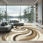 Rich Umber Flowing Strokes Rug