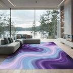 Purple Blue Swirl Marbled Rug