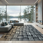 Metallic Gold and Silver Interwoven Mesh Rug