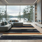 Textured Horizontal Stripe Earth Tones Rug